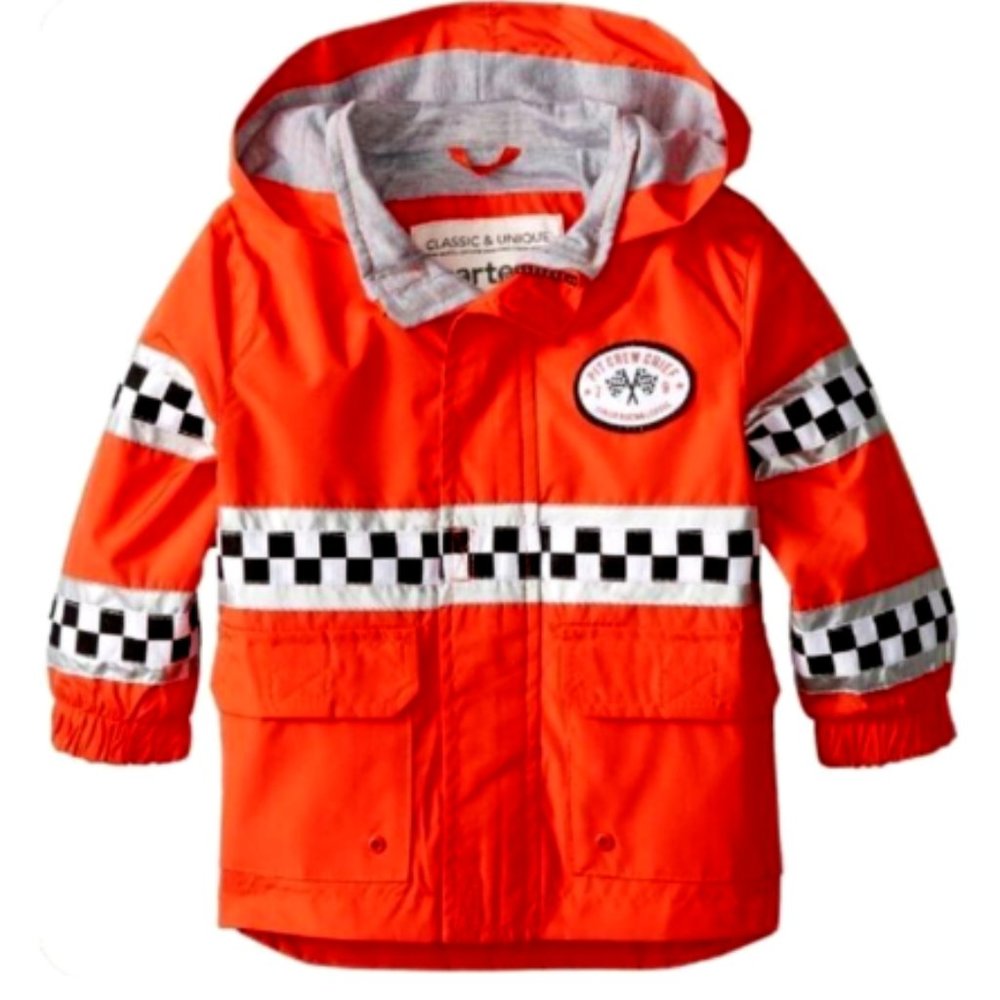 Carter's Toddler Boys PIT CREW CHIEF Jacket Rain Coat Fleece-Lined 12M 24M